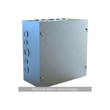 Hammond N1 Screw Cover w/KO ft.s, 12 x 12 x 6, Galv CSKOG12126